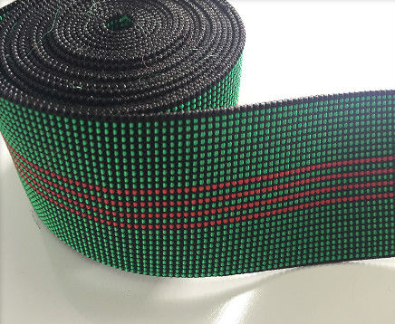 China matéria têxtil home elástica forte 50g/M do Webbing do trampolim da cor verde de 50mm fornecedor