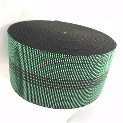 China Webbing de borracha elástico coberto polegada de estofamento de 3 linhas para o sofá da função na cor verde 460B# fornecedor