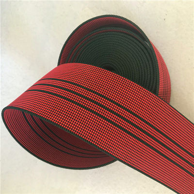 China vermelho exterior do Webbing da mobília da tenacidade alta de 50mm com 3 linhas pretas fornecedor