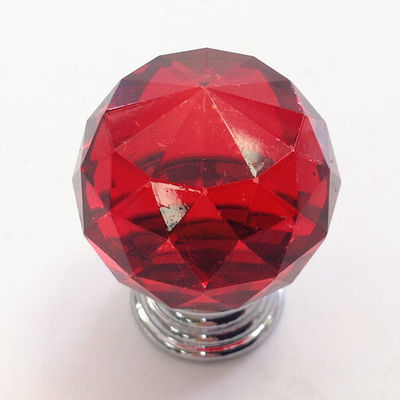 China Puxe dos botões de cristal do cristal de rocha do botão do punho alaranjado ou transparente vermelho para a mobília fornecedor