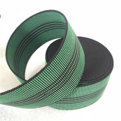 China Webbing elástico verde da largura 50mm com 4 linhas pretas webbing do PE fornecedor