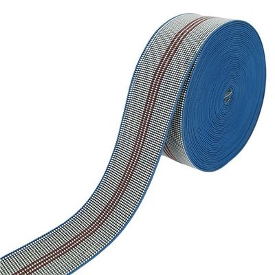 China Azul de borracha da superação do Webbing elástico do sofá do PE do ambiente bom com 3 linhas vermelhas fornecedor